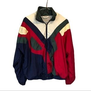 Vintage 80's Windbreaker / Track Jacket - Color Block - size: M
